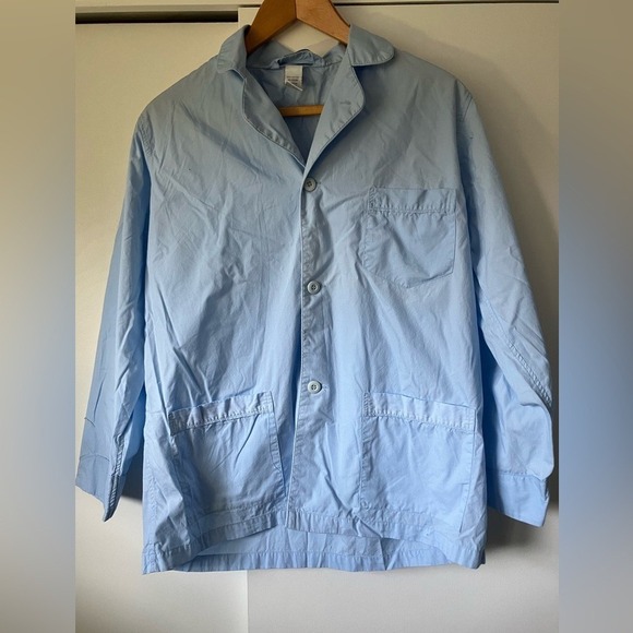 Vintage Christian Dior Men's 100% Cotton Pajama Set Sky Blue sz M - Picture 1 of 8